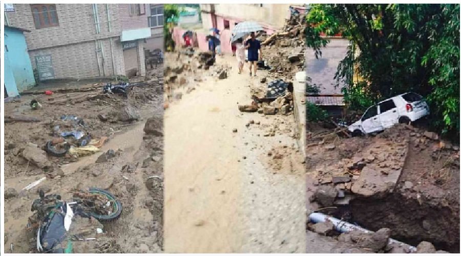 भारी बारिश और बादल फटने से तबाही, तीन लोगों की मौत, NDRF और पुलिस का राहत अभियान जारी