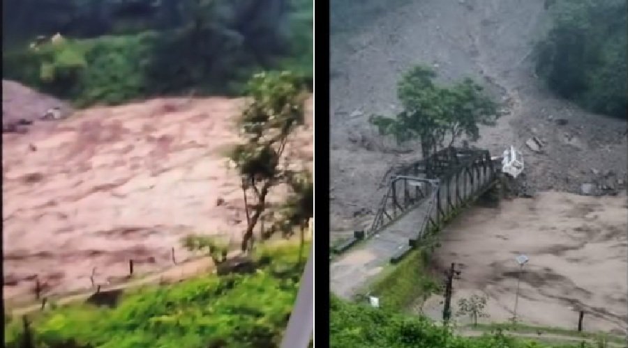 छेनागाड़ बाजार मलबे में दबा, 10-12 लोगों के दबे होने की आशंका, वनकर्मी की मौत छेनागाड़ बाजार मलबे में दबा, 10-12 लोगों के दबे होने की आशंका, वनकर्मी की मौत