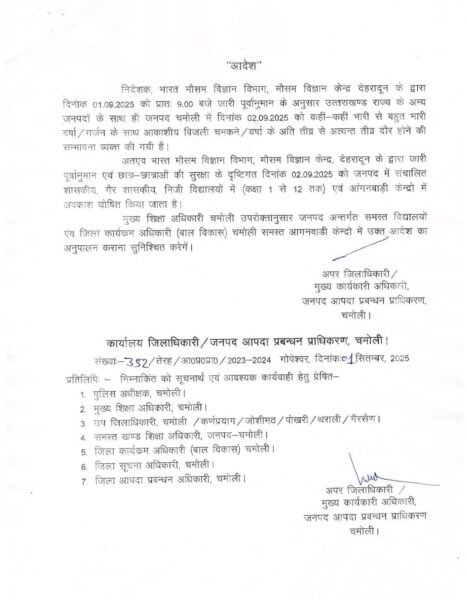भारी बारिश का अलर्ट, कल भी विद्यालय और आंगनबाड़ी रहेंगे बंद भारी बारिश का अलर्ट, कल भी विद्यालय और आंगनबाड़ी रहेंगे बंद