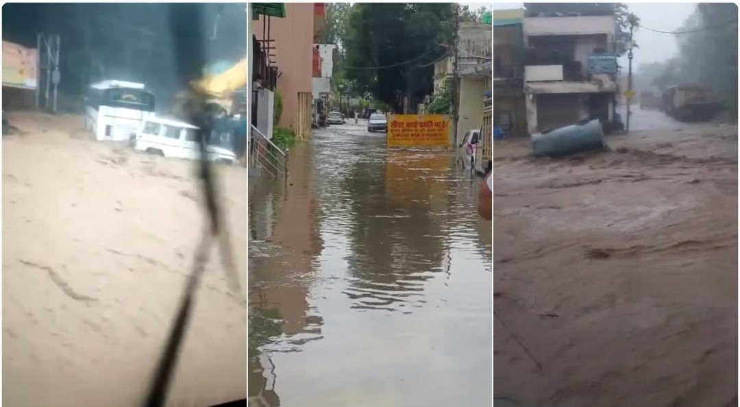 उत्तराखंड में भारी बारिश का कहर: ऋषिकेश में जलसैलाब, यात्री बस फंसी उत्तराखंड में भारी बारिश का कहर: ऋषिकेश में जलसैलाब, यात्री बस फंसी