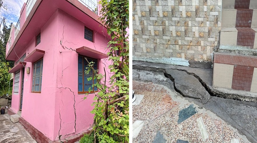 उत्तराखंड: रेलवे सुरंग निर्माण से टीचर कॉलोनी में दरारें, कई परिवार बेघर, दरारों से दहशत उत्तराखंड: रेलवे सुरंग निर्माण से टीचर कॉलोनी में दरारें, कई परिवार बेघर, दरारों से दहशत