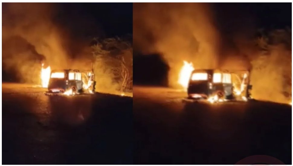 ट्रेलर से टक्कर के बाद स्कॉर्पियो में बैठे चार लोगों की जलकर मौत ट्रेलर से टक्कर के बाद स्कॉर्पियो में बैठे चार लोगों की जलकर मौत