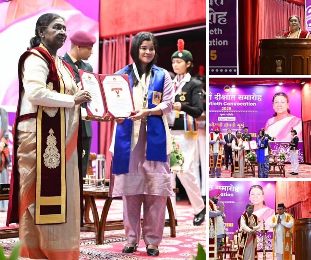 कुमाऊं विश्वविद्यालय के 20वें दीक्षांत समारोह में शामिल हुईं राष्ट्रपति द्रौपदी मुर्मू, कहा – युवाओं को राष्ट्र निर्माण में निभानी होगी अग्रणी भूमिका कुमाऊं विश्वविद्यालय के 20वें दीक्षांत समारोह में शामिल हुईं राष्ट्रपति द्रौपदी मुर्मू, कहा – युवाओं को राष्ट्र निर्माण में निभानी होगी अग्रणी भूमिका