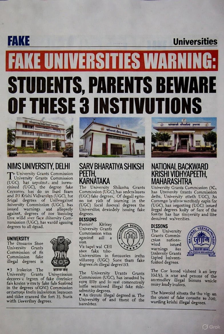 UGC की चेतावनी:  फर्जी संस्थानों से सावधान, अवैध डिग्रियां बांट रहे हैं ये संस्थान