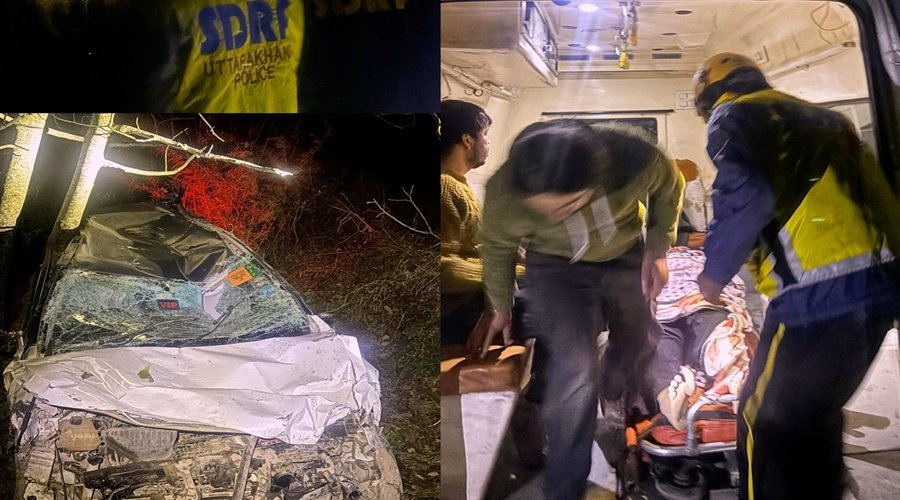 उत्तराखंड में भीषण सड़क हादसा, खाई में गिरी XUV-700, दो की मौत, छह गंभीर रूप से घायल