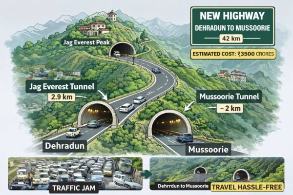 बड़ी खबर : देहरादून-मसूरी के बीच 42 किमी का नया राष्ट्रीय राजमार्ग, दो सुरंगों को मंजूरी
