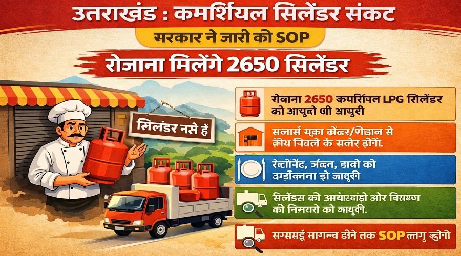 उत्तराखंड : कमर्शियल LPG संकट, सरकार ने जारी की SOP, रोजाना मिलेंगे इतने सिलिंडर