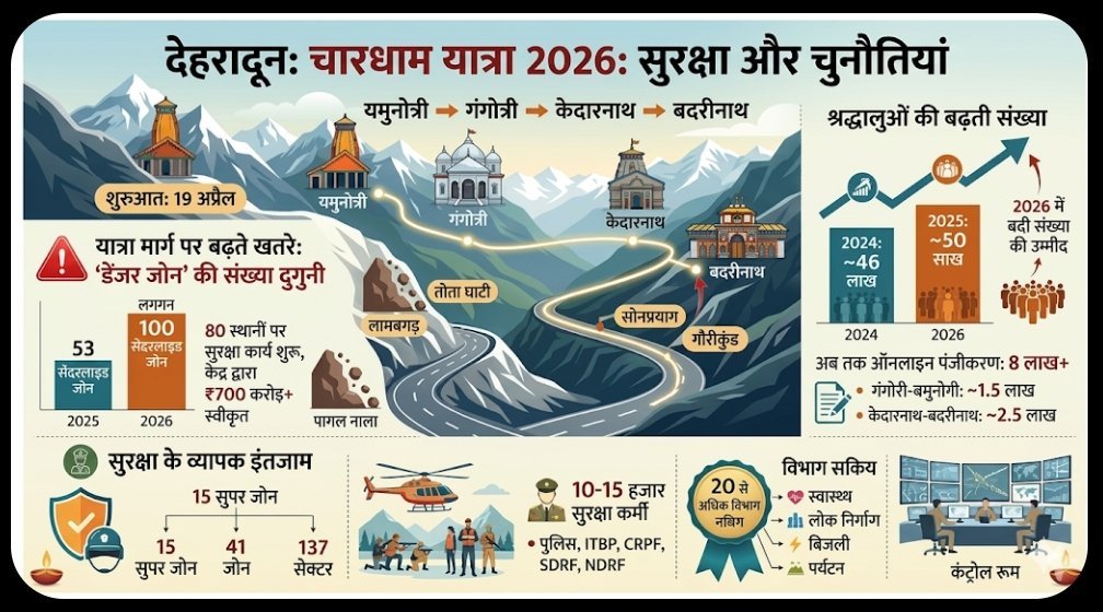 चारधाम यात्रा 2026: बढ़ती श्रद्धालुओं की संख्या के बीच ‘डेंजर जोन’ बने बड़ी चुनौती