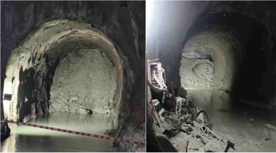 ऋषिकेश कर्णप्रयाग रेलवे लाइन: रुद्रप्रयाग में सुरंग के अंदर मिट्टी धंसी, पानी के साथ आया मलबा, मची अफरा तफरी ऋषिकेश कर्णप्रयाग रेलवे लाइन: रुद्रप्रयाग में सुरंग के अंदर मिट्टी धंसी, पानी के साथ आया मलबा, मची अफरा तफरी