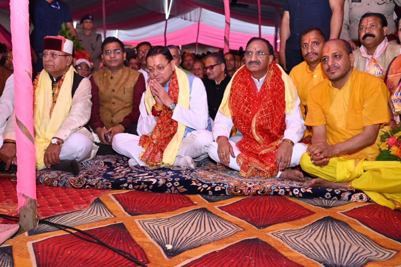 नगाण गांव में श्रीमद्भागवत कथा में शामिल हुए मुख्यमंत्री, विकास कार्यों का किया उल्लेख