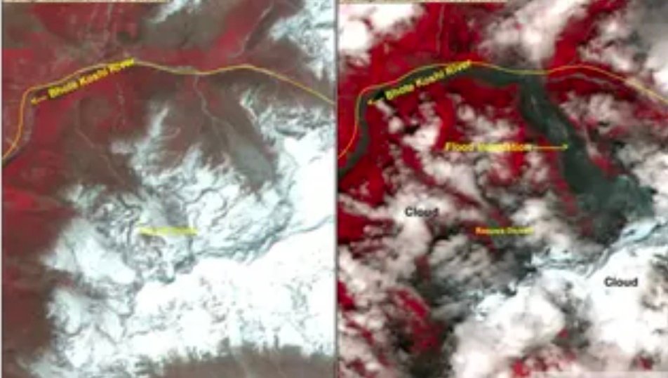 नेपाल की अचानक आई बाढ़ का सामने आया कारण, ISRO के सैटेलाइट आकलन में भूकंप से ग्लेशियर ढहने के संकेत नेपाल की अचानक आई बाढ़ का सामने आया कारण, ISRO के सैटेलाइट आकलन में भूकंप से ग्लेशियर ढहने के संकेत