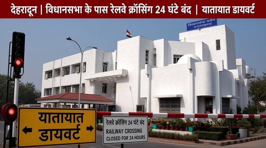 देहरादून में विधानसभा के पास रेलवे क्रॉसिंग 24 घंटे रहेगी बंद, यातायात डायवर्ट